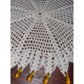 Beautiful Vintage Doily with Beaded detail - Diameter - 21cm
