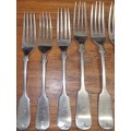 9 x Vintage Forks - Burma Silver, Lyonesse Silver, Nevada Silver, etc.
