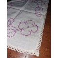 Vintage Embroidered Tea Tray Cloth - 43cm x 25cm