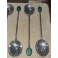 6 x EPNS Coffee Bean spoons - Boxed