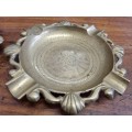 2 x Solid Brass Ashtrays - Diameter - 17.5cm each