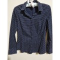Studio W Navy dotted long sleeve shirt - Woolworths - Size S