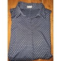 Studio W Navy dotted long sleeve shirt - Woolworths - Size S