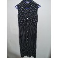 Beautiful Dotted Dress with Button and Front Tie Detail - Size 8 - Kelso