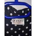 Beautiful Dotted Dress with Button and Front Tie Detail - Size 8 - Kelso