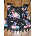 Floral Off Shoulder Top with lace detail - Size M