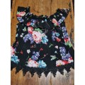 Floral Off Shoulder Top with lace detail - Size M