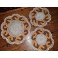 Beautiful handcrafted crochet doilies with intricate detail - Set of 3