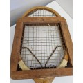 Vintage Wooden Slazenger Tennis Racket with wooden cover - See pictures