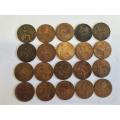 20 x Half penny coins - Great Brittian