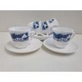 5 x Mini Cups and Saucers - Made in France