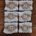 6 x Hand Crafted Serviette Rings - 100% Cotton Crochet