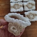 6 x Hand Crafted Serviette Rings - 100% Cotton Crochet