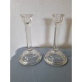 2 x Glass Candle Holders