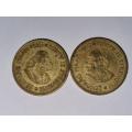 2 x 1961 1/2c coins