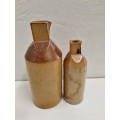 2 x Antique French Ink Bottles - Doulton & Co.  19cm & 15cm tall
