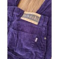 Vintage Style corduroy Pants - Purple - Outback Red - Size 36 - 100% Cotton