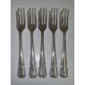 5 x Vintage Silver Plated Cake Forks