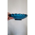 Beautiful Vintage Turquoise Glass Bowl / Dish - Great quality exquisite glass - No chips or cracks