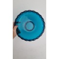 Beautiful Vintage Turquoise Glass Bowl / Dish - Great quality exquisite glass - No chips or cracks