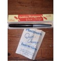 Vintage Golden Platignum Quick-Change Fountain Pen - Made in England - In original box