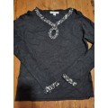 Queenspark Black Knitwear with some sparkle detail - Size S