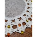 Small Vintage Doily with Beaded detail - Diameter - 16cm