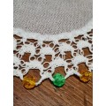 Small Vintage Doily with Beaded detail - Diameter - 17cm