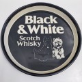 Vintage Black & White Scotch Whisky Advertising Tray
