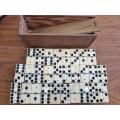 Vintage Dominoes set in Wooden slide box