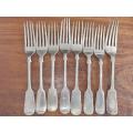 8 x Extra Large Forks - All stamped incl Patosi Silver, Nevada Silver, Bengal Silver