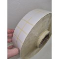 Very Large roll of white stickers - sticker size 3cm x 3cm each.  Very Large heavy roll!!