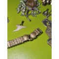 Some Vintage and Silver Jewelry, Brooches, pendants, etc.  Includes some sterling silver bracelets