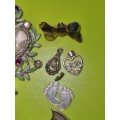 Some Vintage and Silver Jewelry, Brooches, pendants, etc.  Includes some sterling silver bracelets