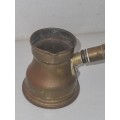 Vintage Brass Butter warmer with wooden handle