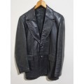 Beautiful Black Genuine Leather Jacket - Size M