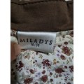 Brown Jacket with large buttons and floral lining - Miladys - Size 14