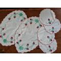 6 x Vintage Embroidered Doilies - Never Used