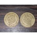 2 x SA 1/2c coins - 1963