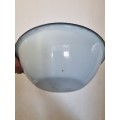 Light Blue Vintage Enamel Dish with dark blue trim