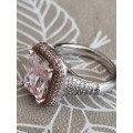 Beautiful Sterling Silver Ring with pink stone