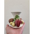 Vintage Vase with fruit detail - Made in Portugal - Height - 9cm