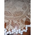 Vintage Crochet Doily with beads - Diameter 26cm