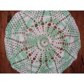 4 x Green and White Crochet Doily - Diameter 33cm and  28cm