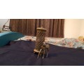 BRASS HORSE AND BRASS CANDLE HOLDER