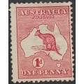 Australia One Penny Inverted Watermark Kangaroo Stamp