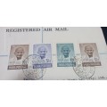 Gandhi First Day Cover (Missing S) 1948 15 August Bombay Rare Air Mail Registered South Africa