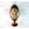 Traditional Russian Faberge Style EASTER Egg with Icon of Mother Mary.