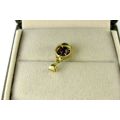 Pretty 9 ct Gold Cluster Pendant with Natural Garnet & Diamond. As new! Certified!