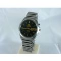Rare Original Automatic Orient Luxury Wrist Watch Triple Star Day & Date, Black Dial.